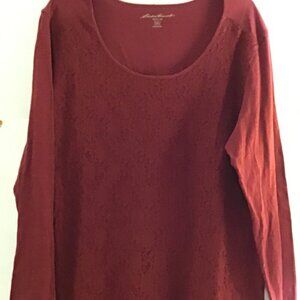 Eddie Bauer 2 XL Burgundy Shirt